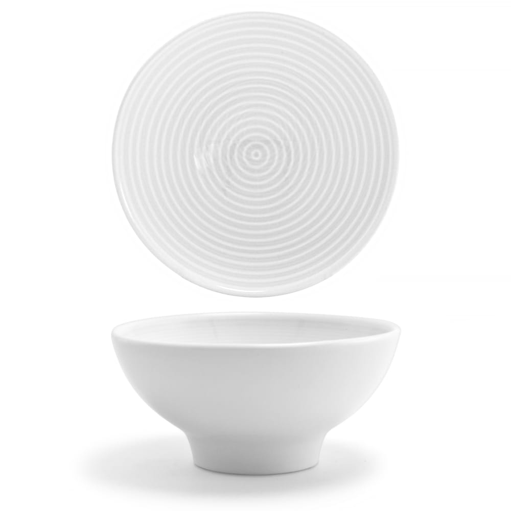 Front of the House 11 oz Round Spiral Bowl - Porcelain, White (DBO006WHP23)