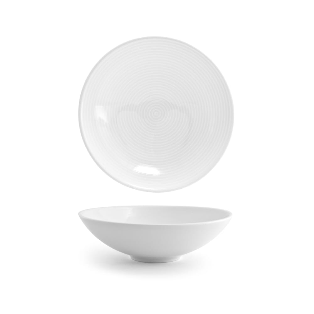 Front of the House 40 oz Round Spiral® Bowl - Porcelain, White (DBO007WHP22)