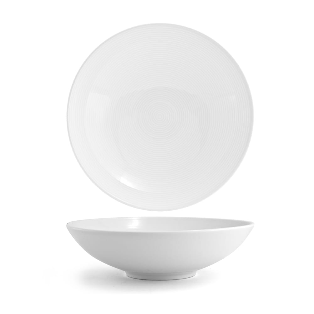 Front of the House 80 oz Round Spiral® Bowl - Porcelain, White (DBO026WHP22)