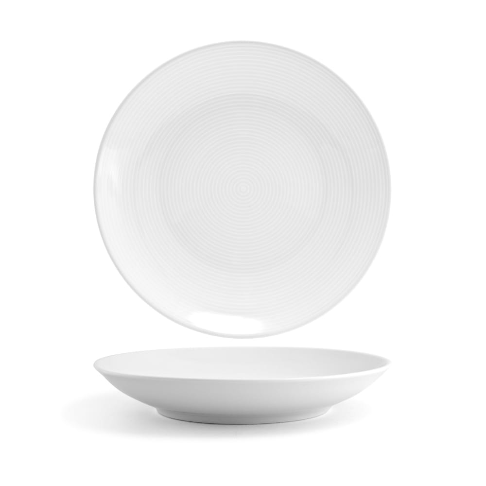 Front of the House 58 oz Round Spiral® Bowl - Porcelain, White (DBO038WHP12)