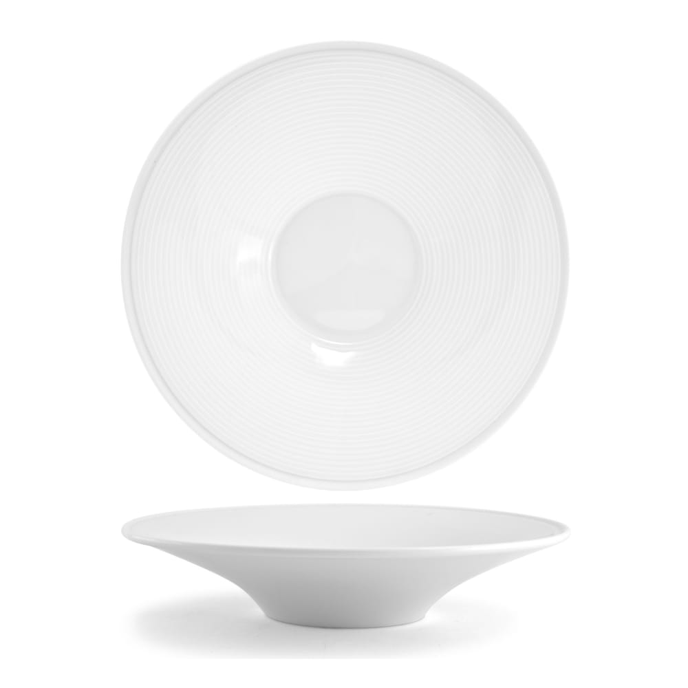 Front of the House 44 oz Round Spiral® Bowl - Porcelain, White (DBO040WHP12)