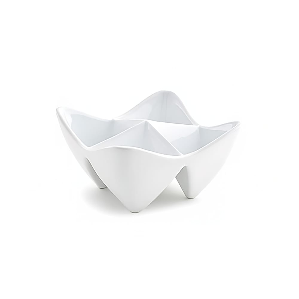 Front of the House 4 oz Square Kyoto™ Bowl w/ (4) Compartments- Porcelain, White (DBO089WHP22)