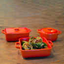 Front of the House 7 oz Round Kiln® Baking Dish w/ Lid - Porcelain, Blood Orange (DBO134ORC23) thumbnail 2