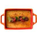 Front of the House 16 oz Rectangular Kiln® Baking Dish w/ Lid - Porcelain, Blood Orange (DBO137ORC23) thumbnail 2