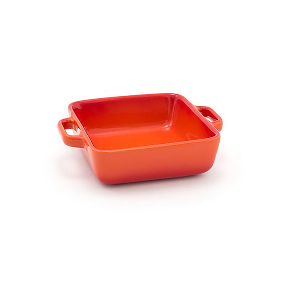 Front of the House 14 oz Square Kiln® Baking Dish - Porcelain, Blood Orange (DBO138ORC23)