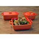 Front of the House 14 oz Square Kiln® Baking Dish - Porcelain, Blood Orange (DBO138ORC23) thumbnail 2