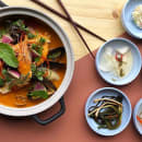 Front of the House 74 oz Round Kiln® Baking Dish w/ Lid - Porcelain, Black (DBO139BKC20) thumbnail 2