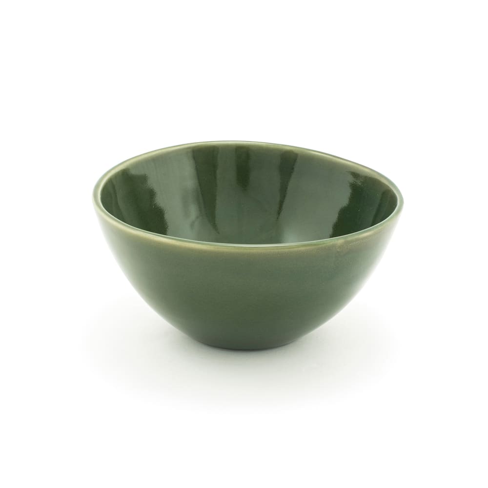 Front of the House 42 oz Oval Kiln® Bowl - 7 1/4" x 7 1/2", Porcelain, Leek (DBO154GRP21)