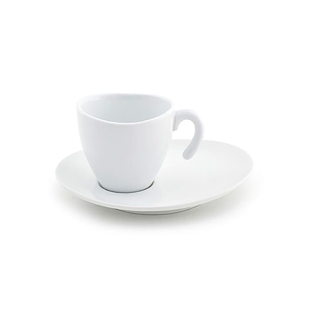 Front of the House 2 oz Ellipse™ Cup & Saucer Set - Porcelain, White (DCS009WHP22)