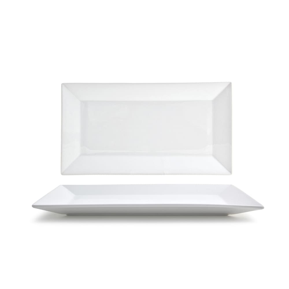 Front of the House Rectangular Kyoto™ Plate - 13" x 7", Porcelain, White (DDP000WHP22)