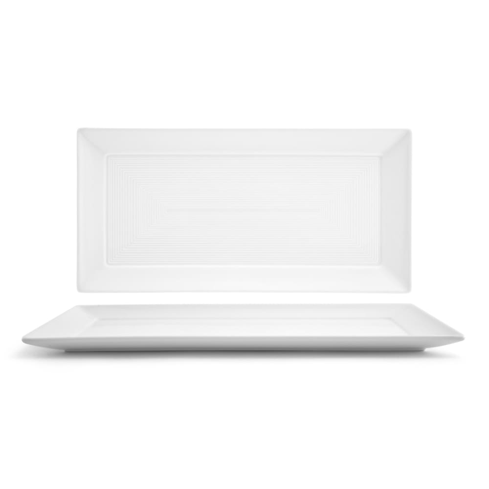 Front of the House Rectangular Spiral® Plate - 14" x 7", Porcelain, White (DDP004WHP21)