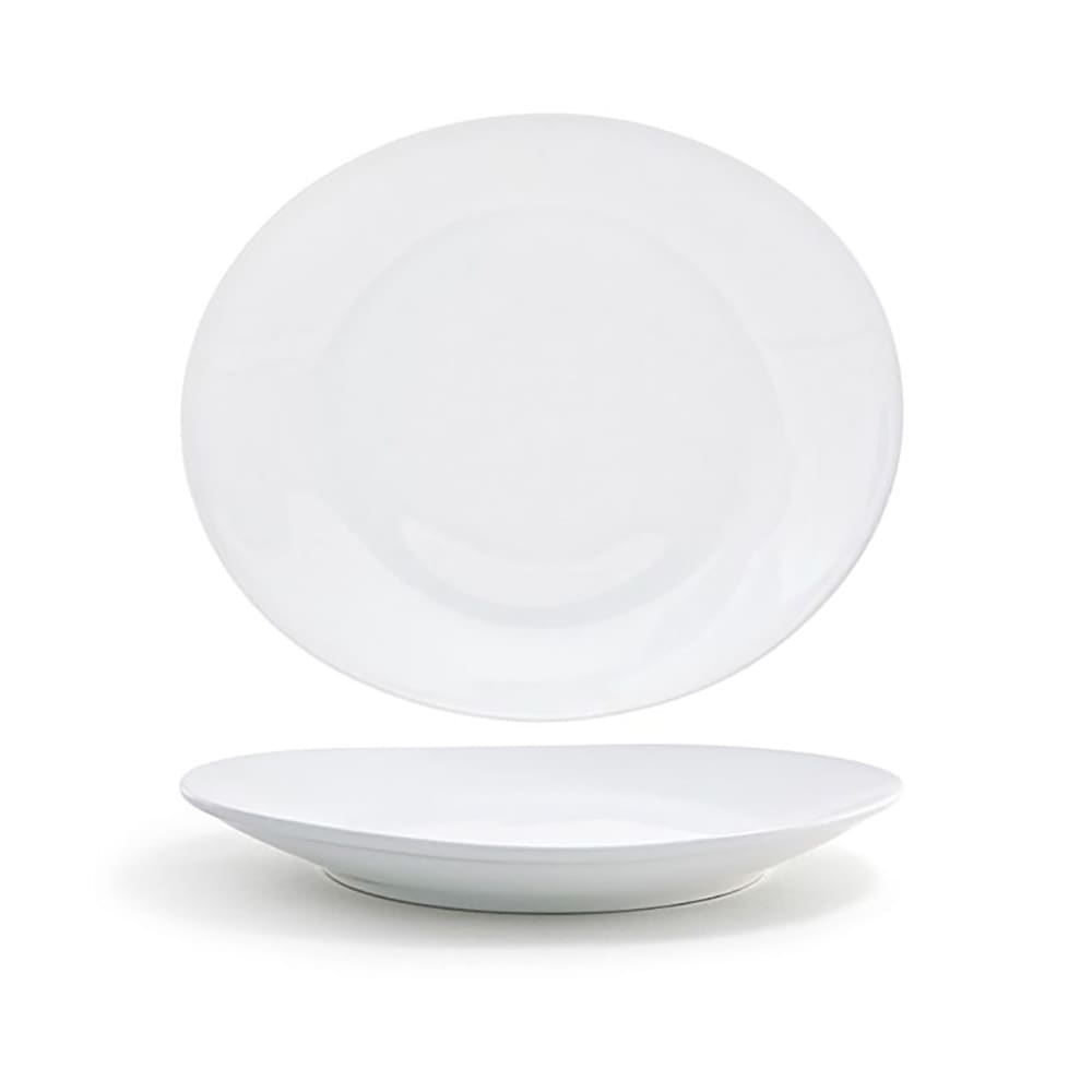 Front of the House Oval Ellipse™ Plate - 12" x 10", Porcelain, White (DDP032WHP12)