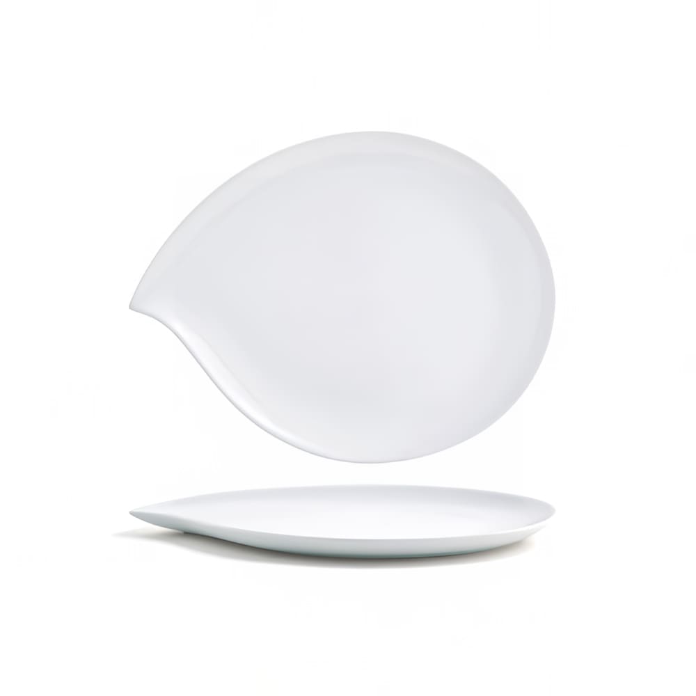 Front of the House Teardrop Plate - 12" x 9 1/2", Porcelain, White (DDP038WHP22)