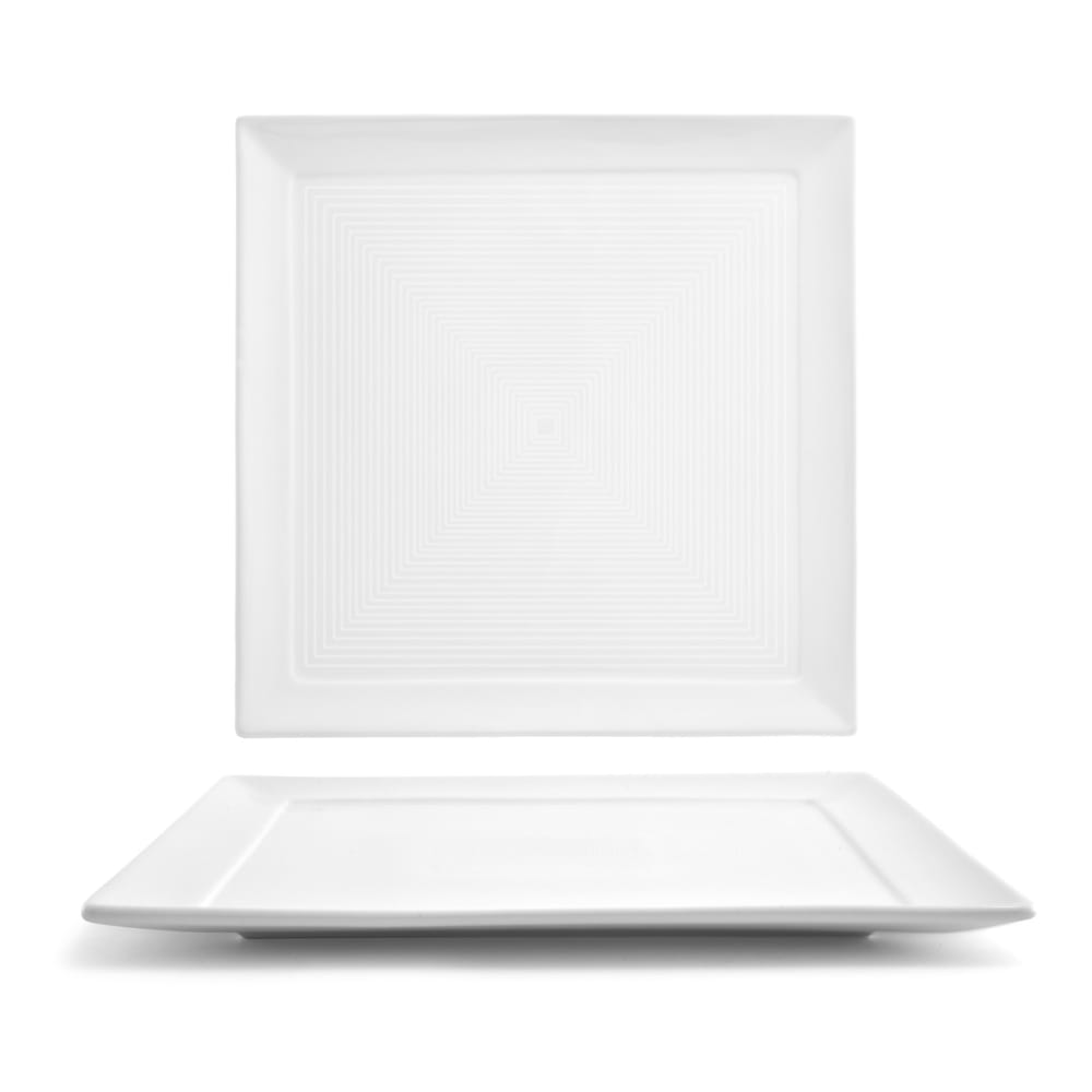 Front of the House 10 3/4" Square Spiral® Plate - Porcelain, White (DDP060WHP22)