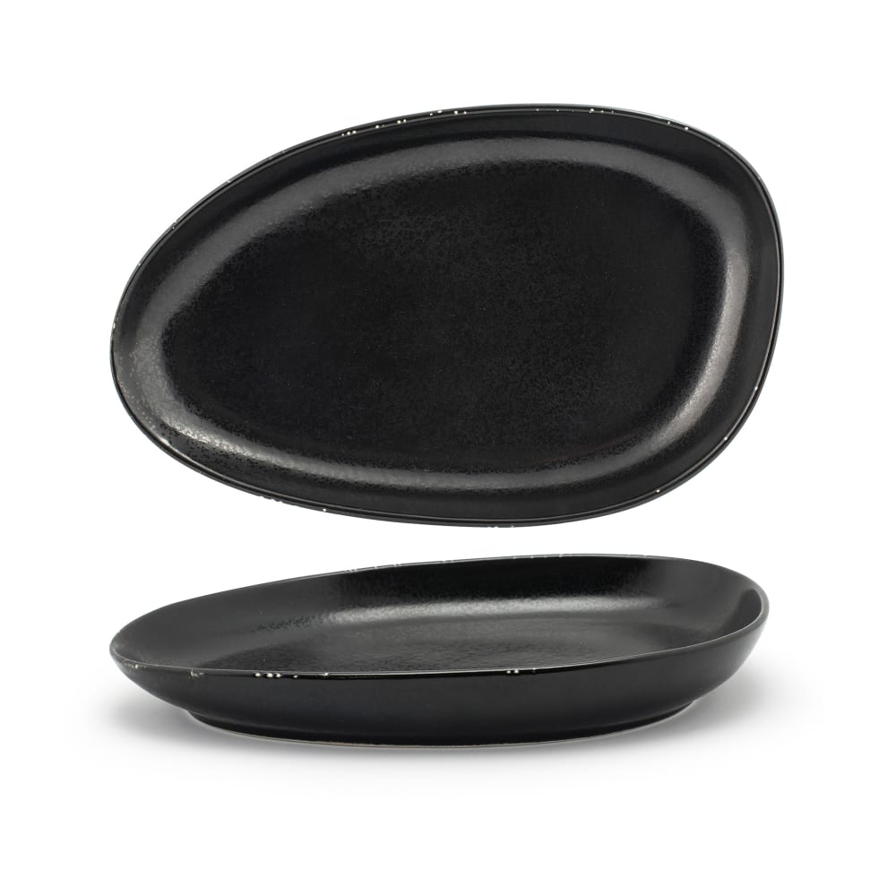 Front of the House Oval Kiln® Plate - 11" x 7", Porcelain, Pepper (DDP062BKP22)