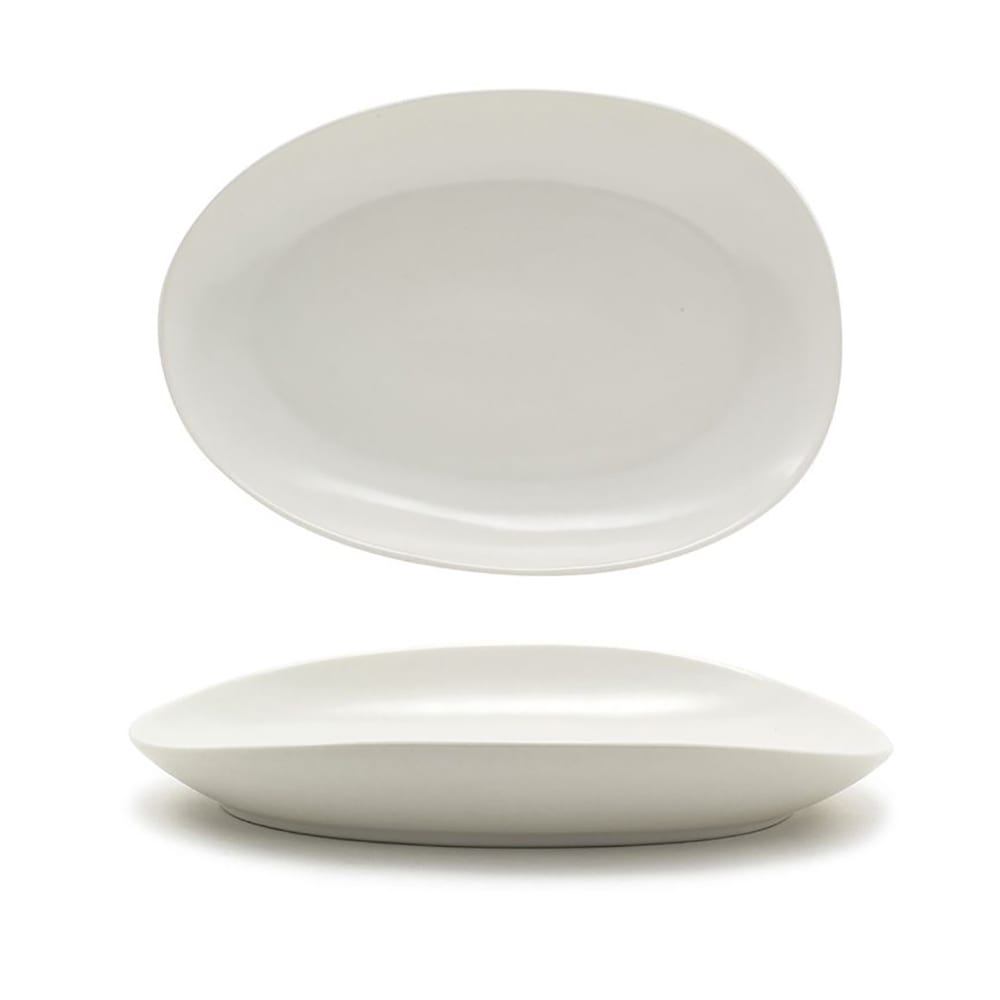 Front of the House Oval Tides™ Plate - 10" x 7", Porcelain, Scallop (DDP063BEP21)