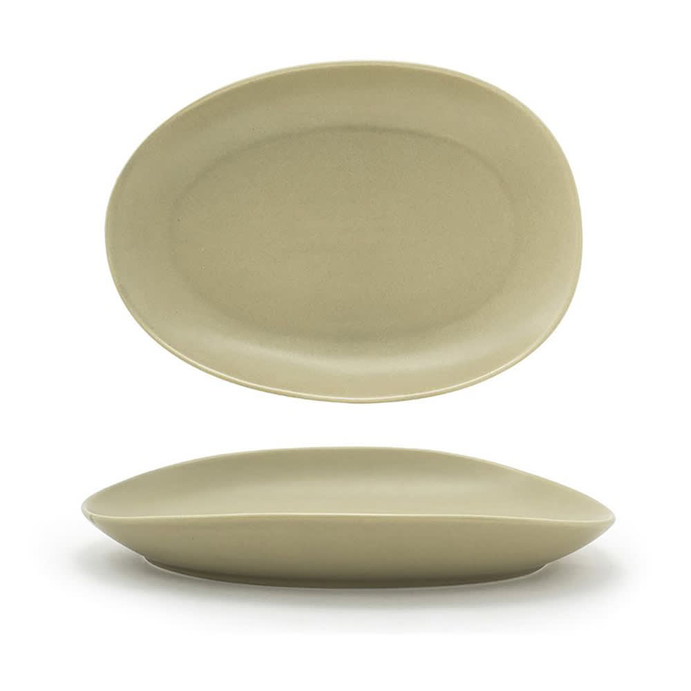 Front of the House Oval Tides™ Plate - 10" x 7", Porcelain, Sea Grass (DDP063GRP21)