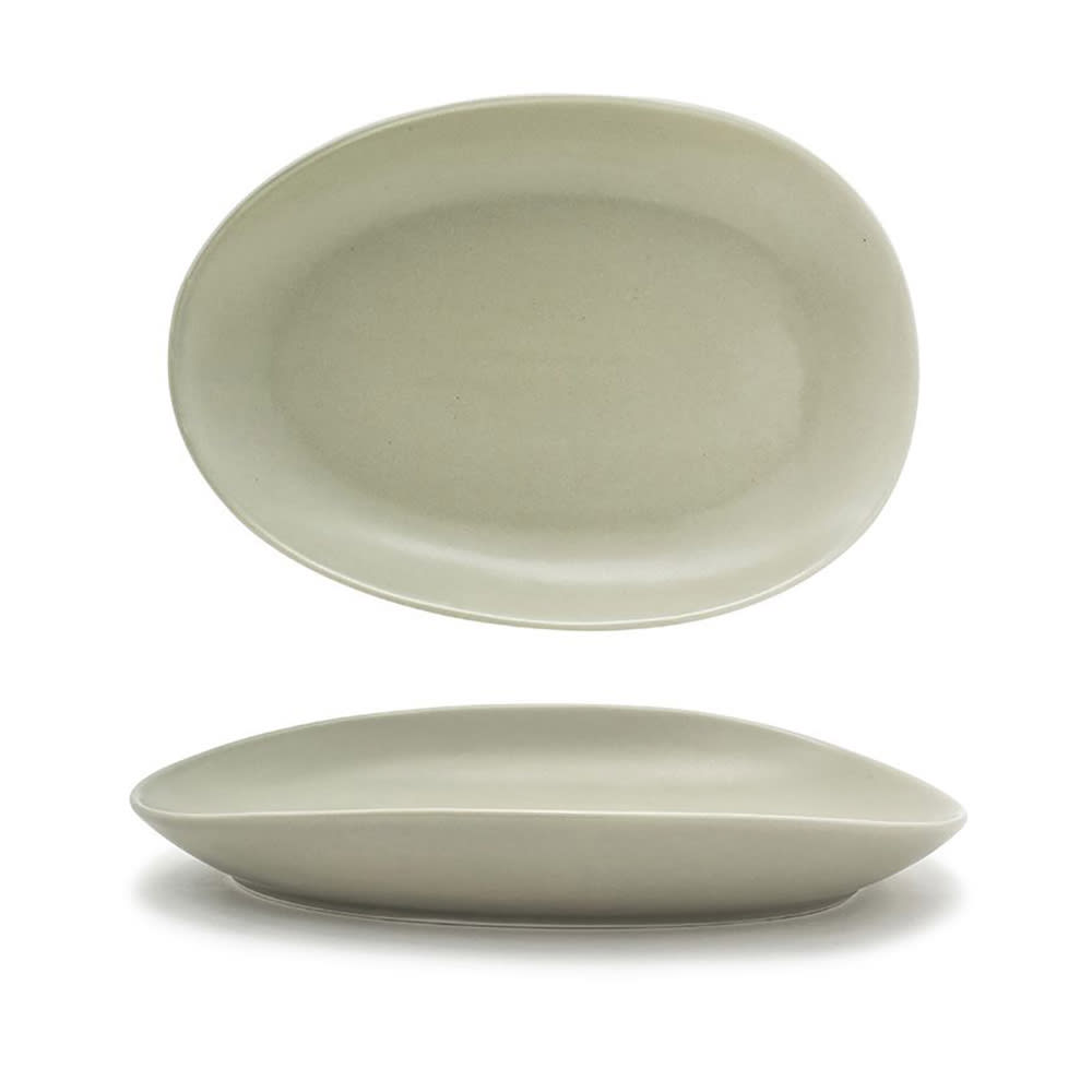 Front of the House Oval Tides™ Plate - 10" x 7", Porcelain, Pumice (DDP063GYP21)