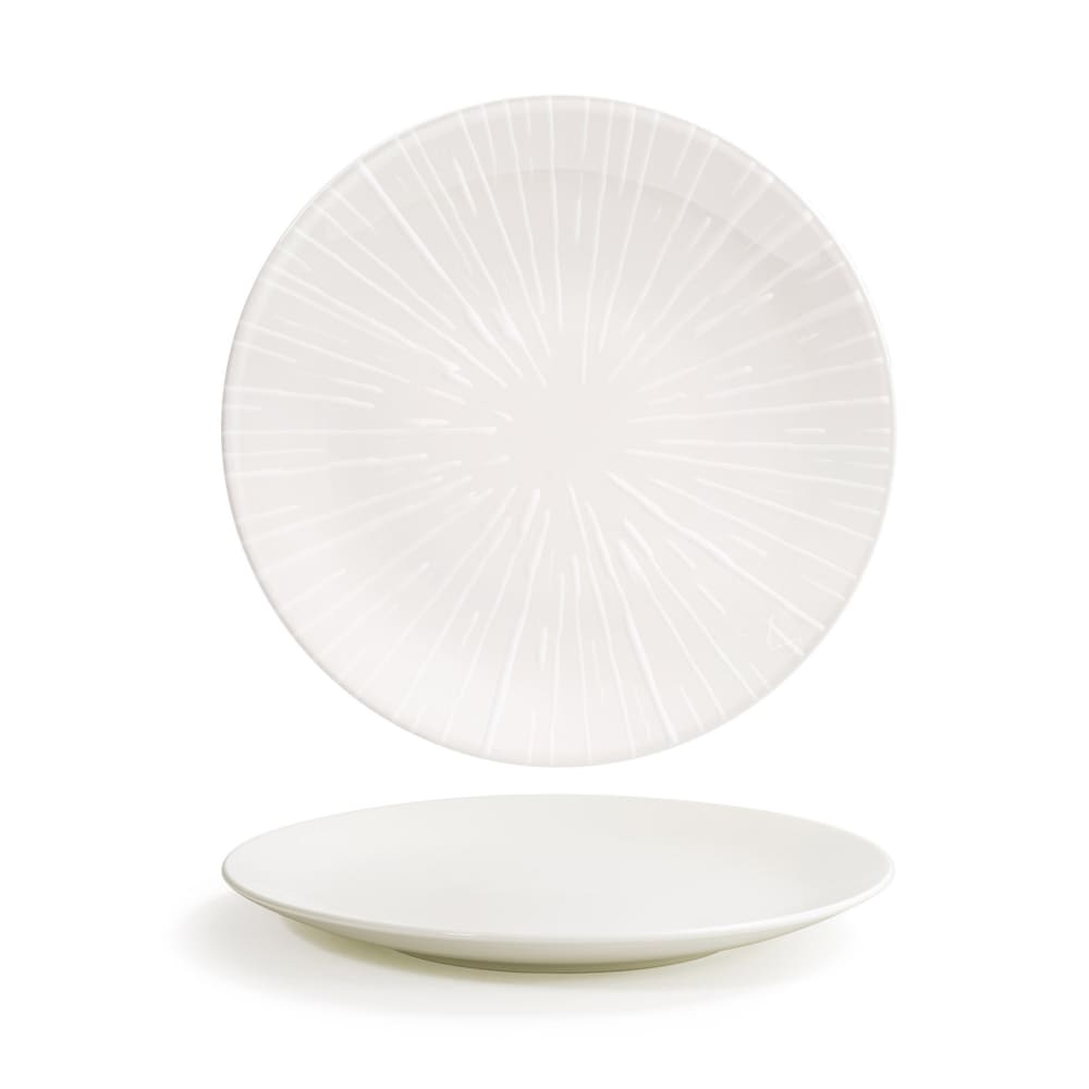 Front of the House 11" Round Catalyst® Spoke Plate - Porcelain, White (DDP090BEP21)