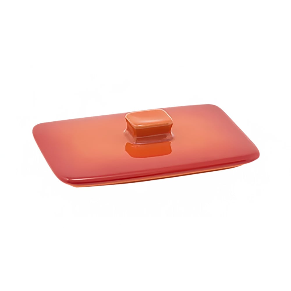 Front of the House Rectangular Kiln® Baking Dish Lid - 4 1/4" x 3 1/4", Porcelain, Blood Orange (DLI135ORC23)
