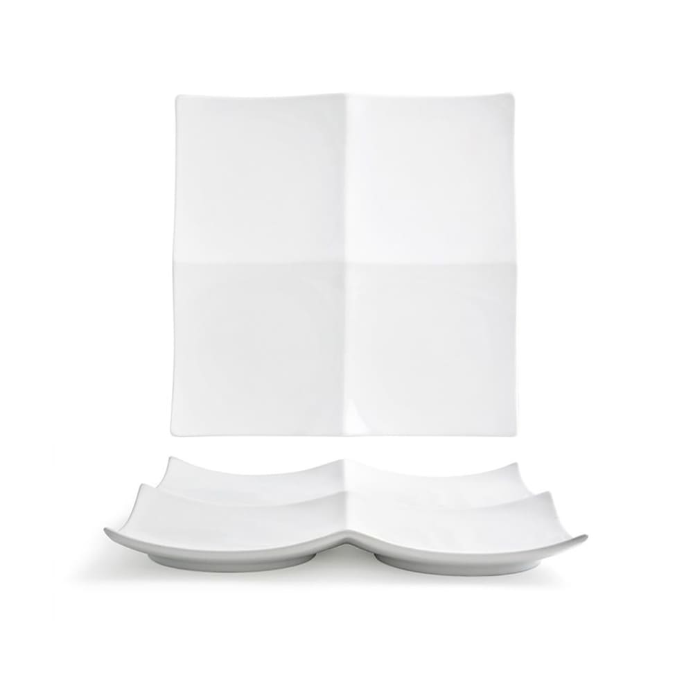 Front of the House 12" Square Origami® Plate - Porcelain, White (DOS019WHP21)