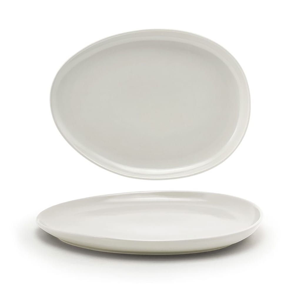 Front of the House Oval Tides™ Plate - 13" x 9 3/4", Porcelain, Scallop (DOS032BEP20)
