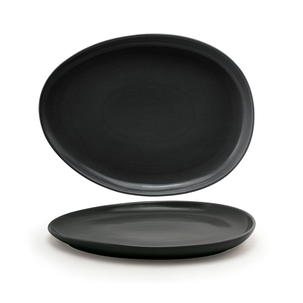 Front of the House Oval Tides™ Plate - 13" x 9 3/4", Porcelain, Mussel (DOS032BKP20)