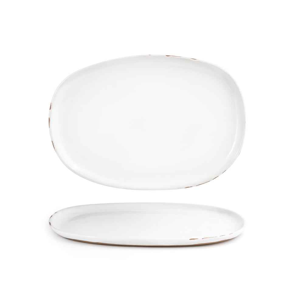 Front of the House Oval Artefact™ Plate - 13" x 9", Porcelain, Superwhite (DOS033WHP21)