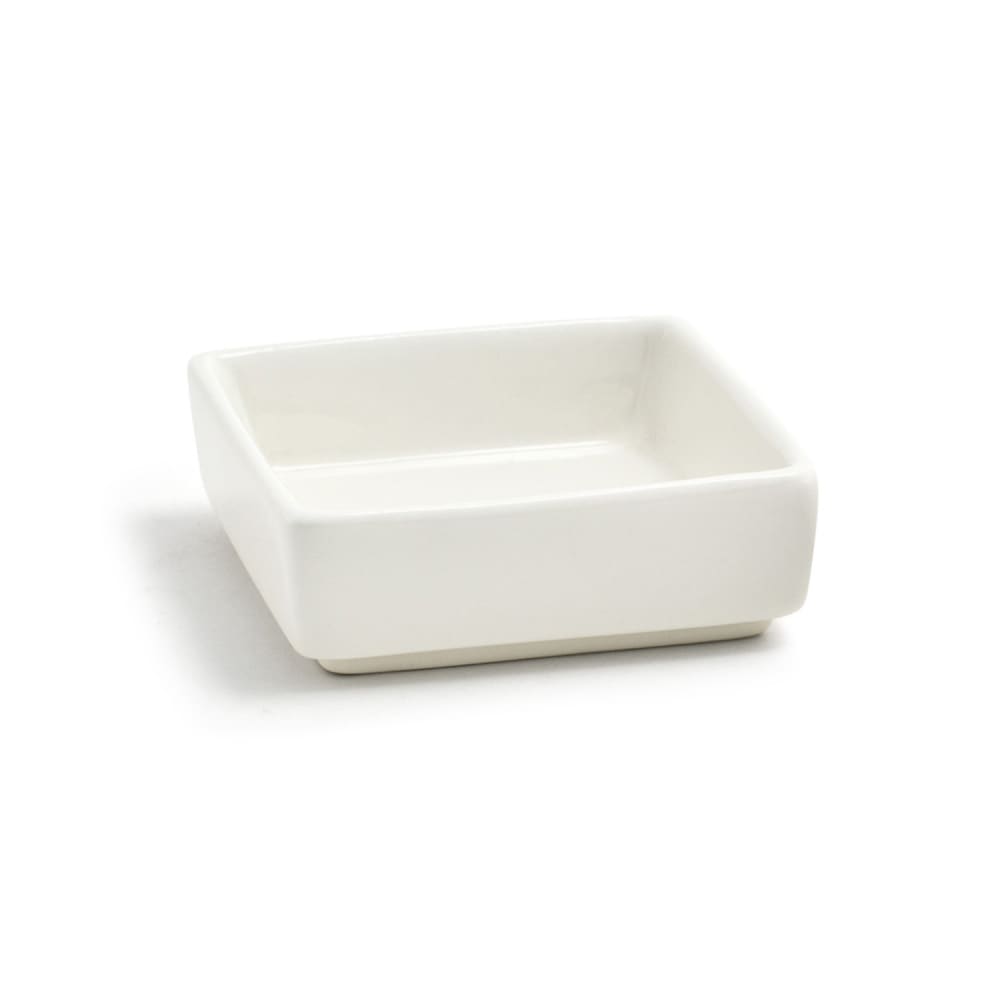 Front of the House 2 1/2 oz Square Catalyst® Mod® Ramekin - Porcelain, White (DSD028BEP24)