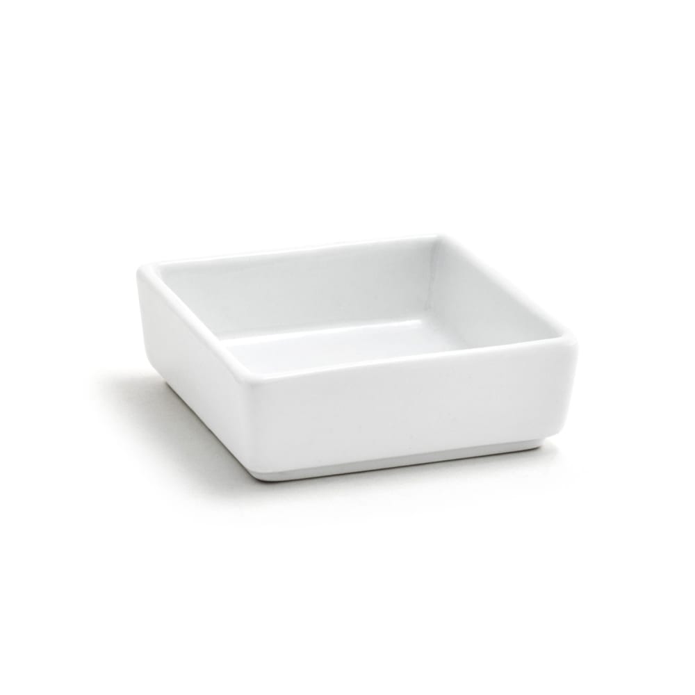 Front of the House 2 1/2 oz Square Catalyst® Mod® Ramekin - Porcelain, White (DSD028WHP24)