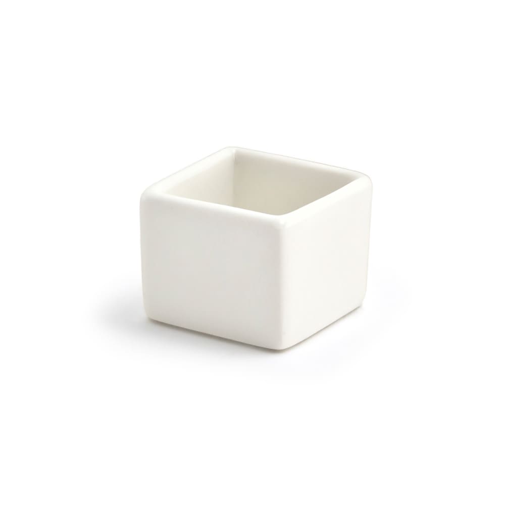 Front of the House 1 oz Square Catalyst® Canvas® Ramekin - Porcelain, White (DSD034BEP24)