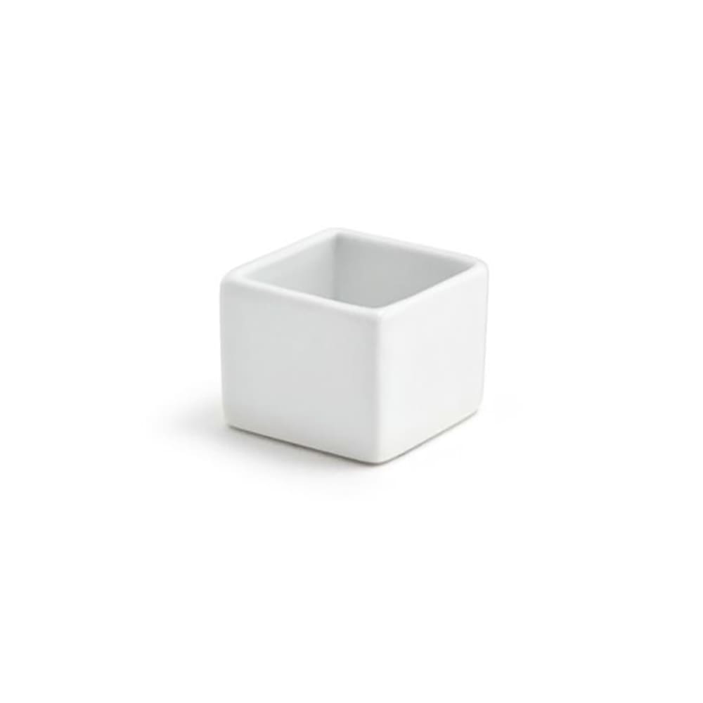 Front of the House 1 oz Square Ramekin - Porcelain, White (DSD034WHP24)