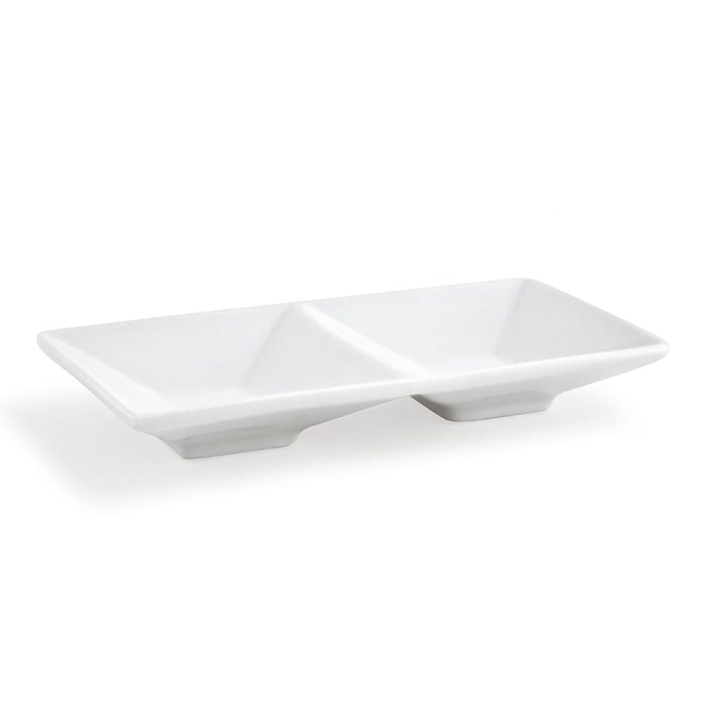 Front of the House 6 oz Kyoto™ Dish w/ (2) Compartments- Porcelain, White (DSD035WHP22)
