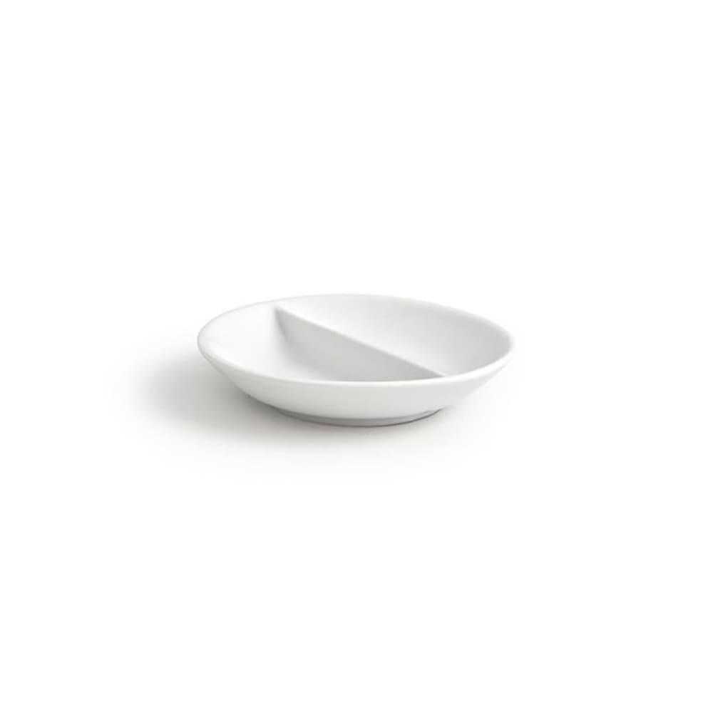 Front of the House 2 oz Monaco Dish w/ (2) Compartments - Porcelain, White (DSD038WHP23)