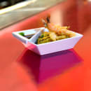 Front of the House 2 1/2 oz Triangular Kyoto™ Ramekin - Porcelain, White (DSD067WHP23) thumbnail 2