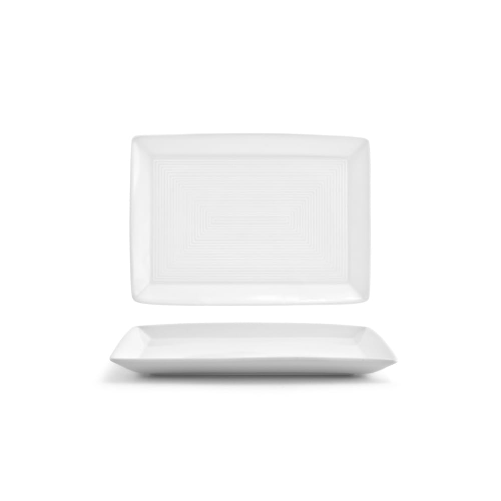 Front of the House Rectangular Spiral® Plate - 7" x 5", Porcelain, White (DSP001WHP23)