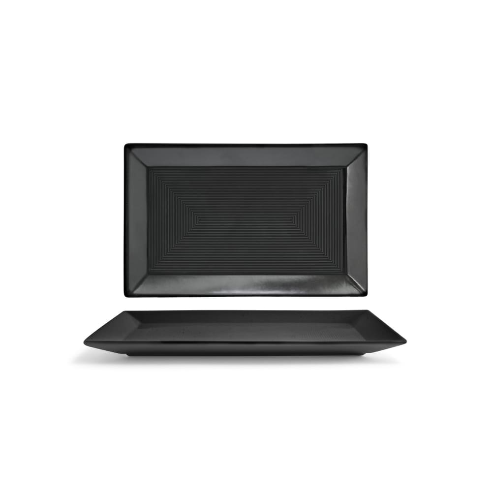 Front of the House Rectangular Spiral® Plate - 11" x 7", Porcelain, Ink (DSP002BKP22)