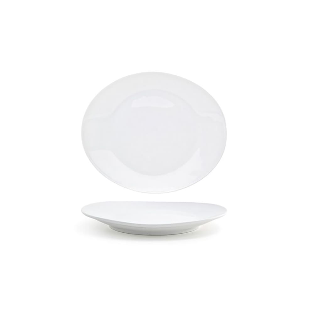 Front of the House Oval Ellipse™ Plate - 9" x 7 1/2", Porcelain, White (DSP015WHP13)