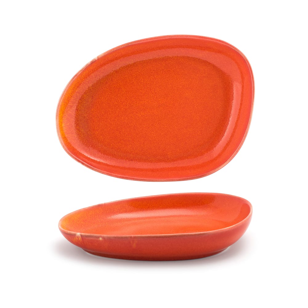 Front of the House Oval Kiln® Plate - 8" x 6", Porcelain, Blood Orange (DSP032ORP23)