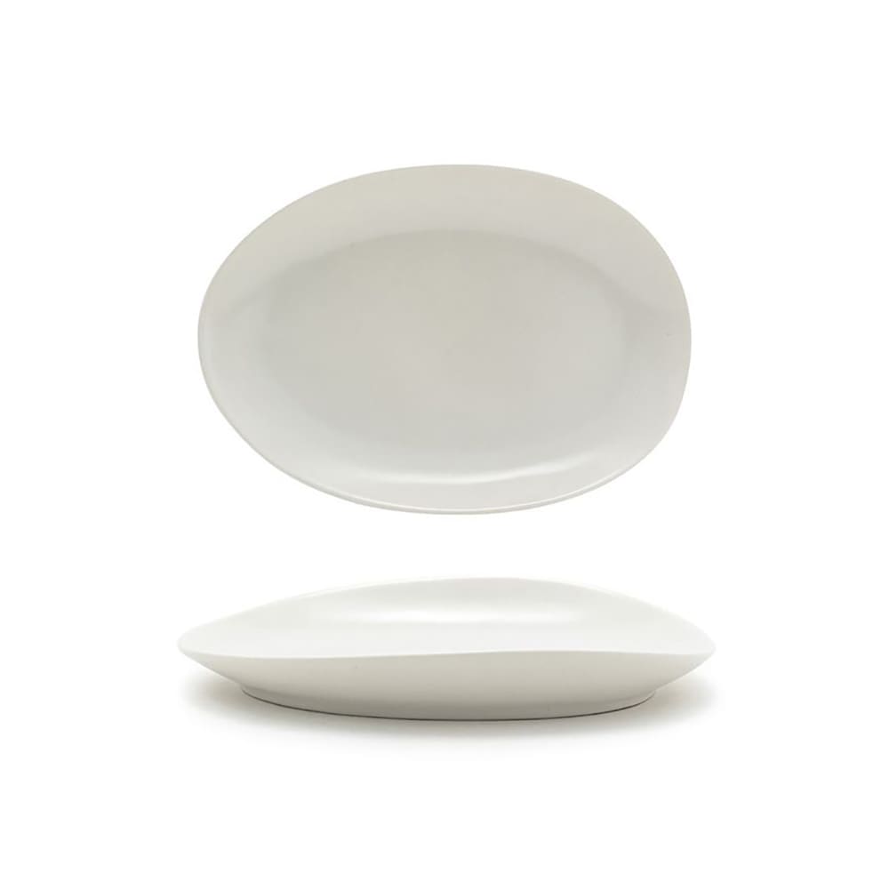 Front of the House Oval Tides™ Plate - 8" x 5 1/2", Porcelain, Scallop (DSP033BEP22)