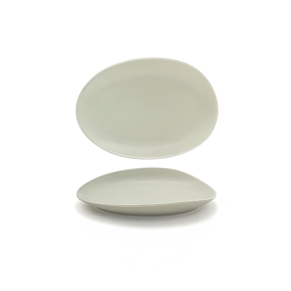 Front of the House Oval Tides™ Plate - 8" x 5 1/2", Porcelain, Sea Grass (DSP033GRP22)