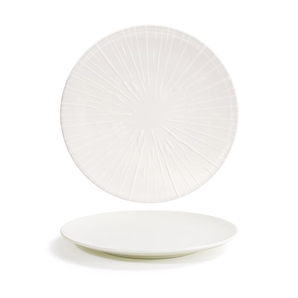 Front of the House 8" Round Catalyst® Spoke Plate - Porcelain, White (DSP046BEP22)