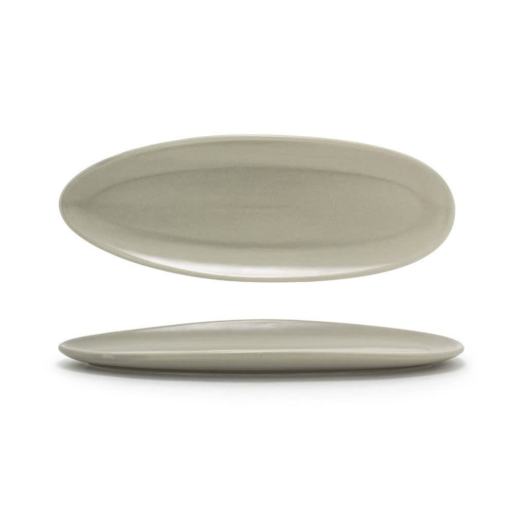 Front of the House Oval Tides™ Plate - 11 1/2" x 5", Porcelain, Pumice (DSU008GYP23)