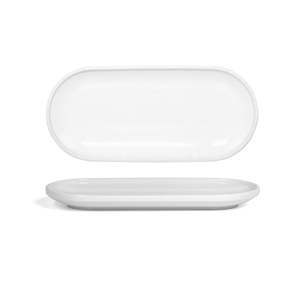 Front of the House Oval Bevel™ Plate - 11" x 5", White (DSU012WHP23)