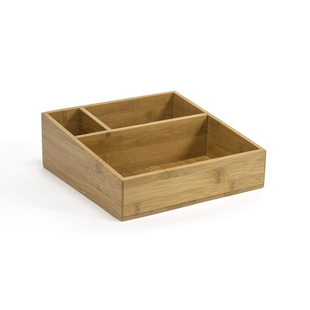 Front of the House (3) Compartment Condiment Organizer - 8 1/4" x 3", Bamboo (RAH002BBB11)