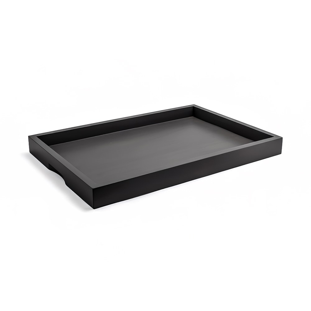 Front of the House Rectangular Serving Tray - 19" x 13" x 1 1/2", Bamboo, Black (RRT005BKB11)