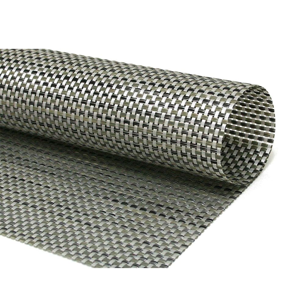 Front of the House Rectangular Metroweave® Woven Vinyl Placemat - 24" x 16 1/4", Silver (RTL004SIV83)