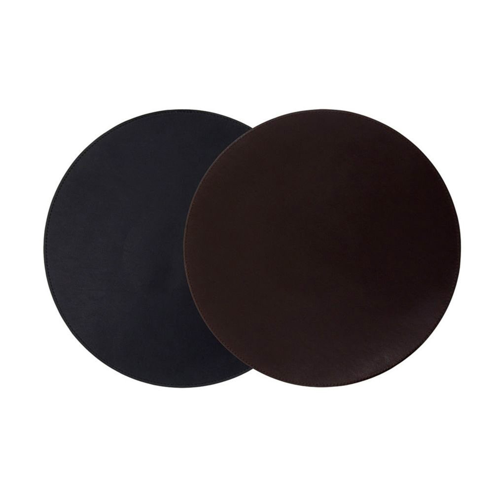 Front of the House 12" Round London Faux Leather Placemat - Black/Brown (RTL019BKL23)