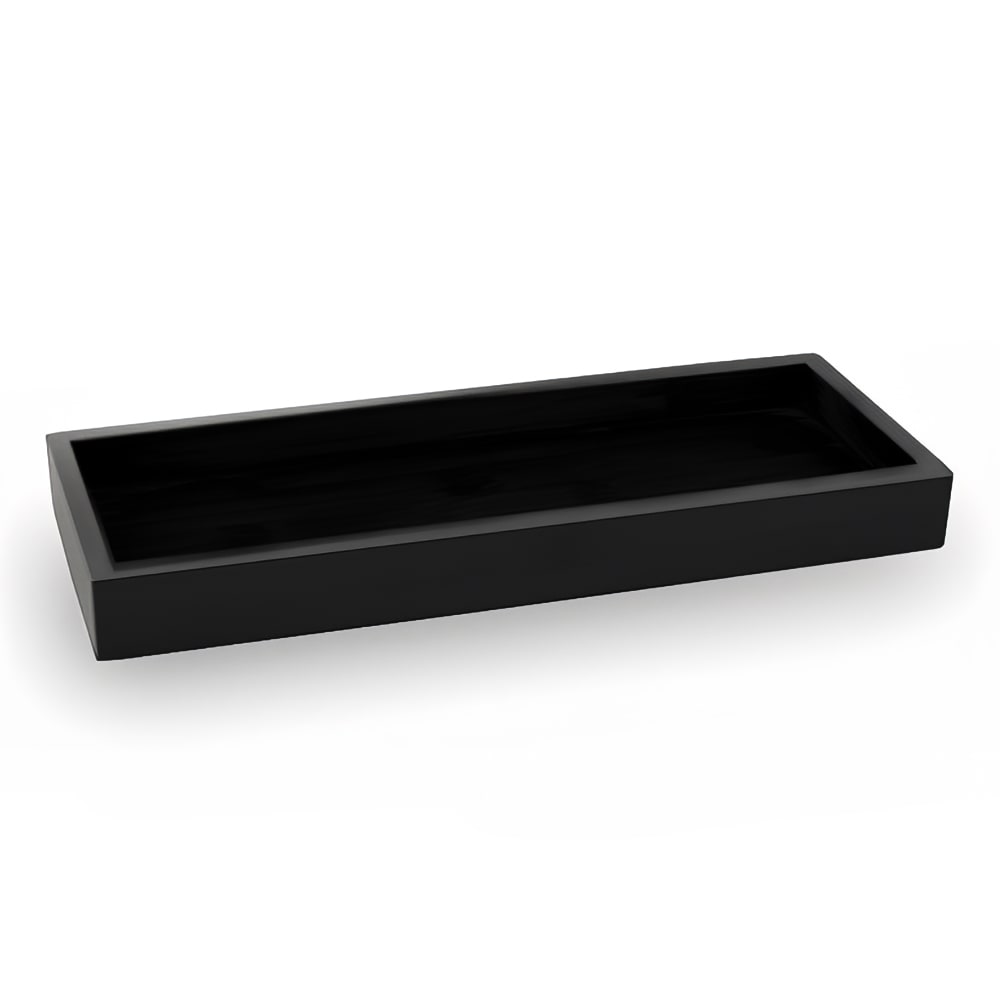 Front of the House Rectangular Serving Tray - 11 3/4" x 4 1/4" x 1 1/4", Bamboo, Black (RTR006BKB12)