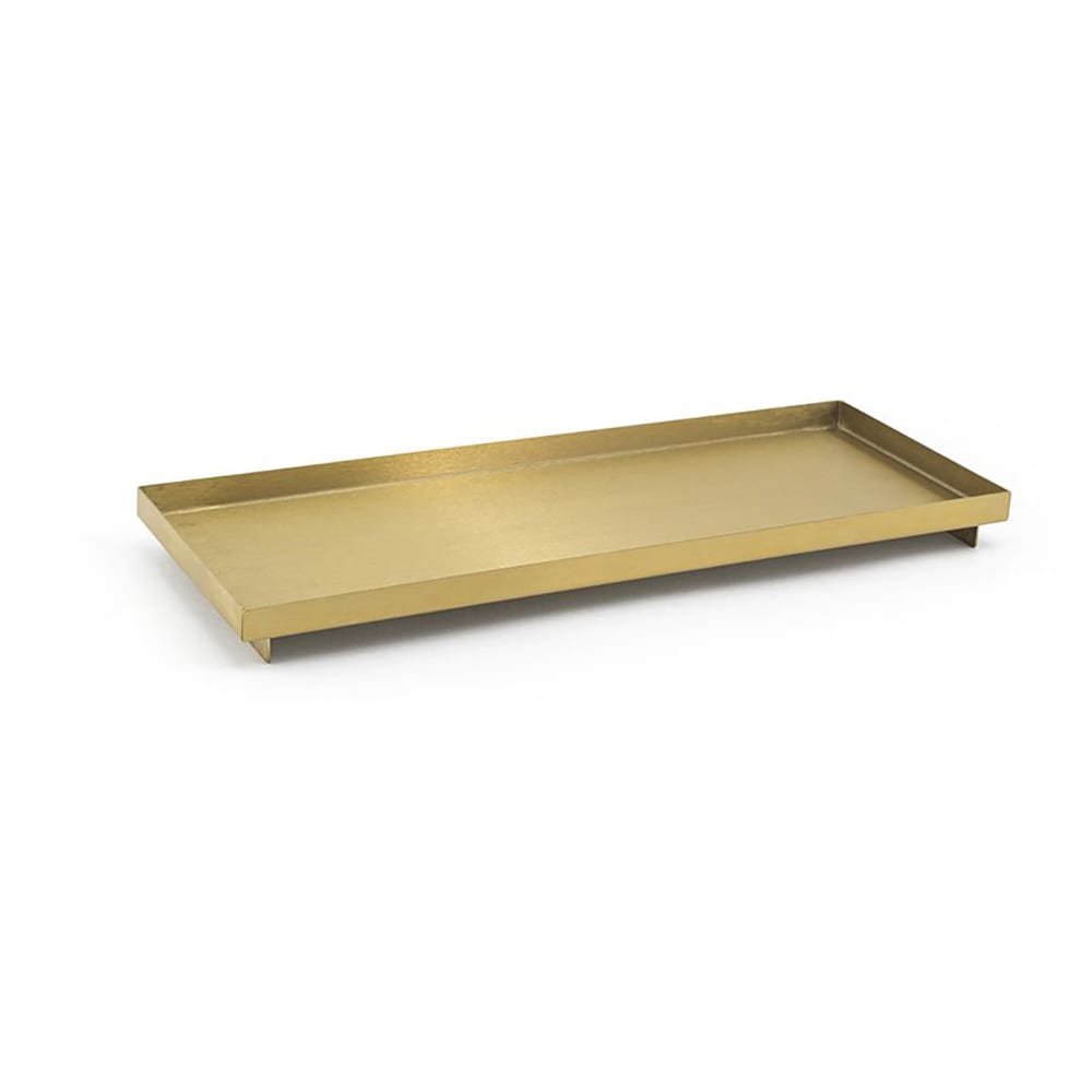Front of the House Rectangular Tokyo Tray - 12 1/4" x 4 3/4", Stainless Steel, Matte Brass (RTR014GOS12)